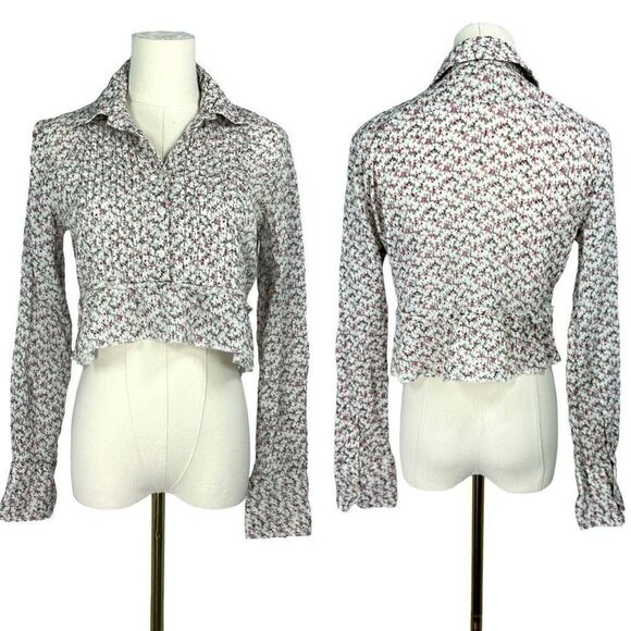 Ralph Lauren Denim & Supply Cottagecore Long Sleeve Cropped Blouse Top, M - Picture 1 of 13